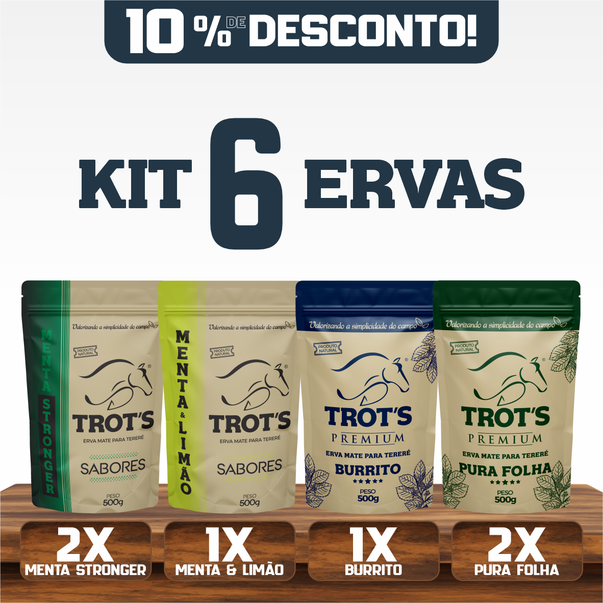 Erva Mate Tereré Trot's - Pura Folha Natural 500g | Sem Glúten E Sem Conservantes